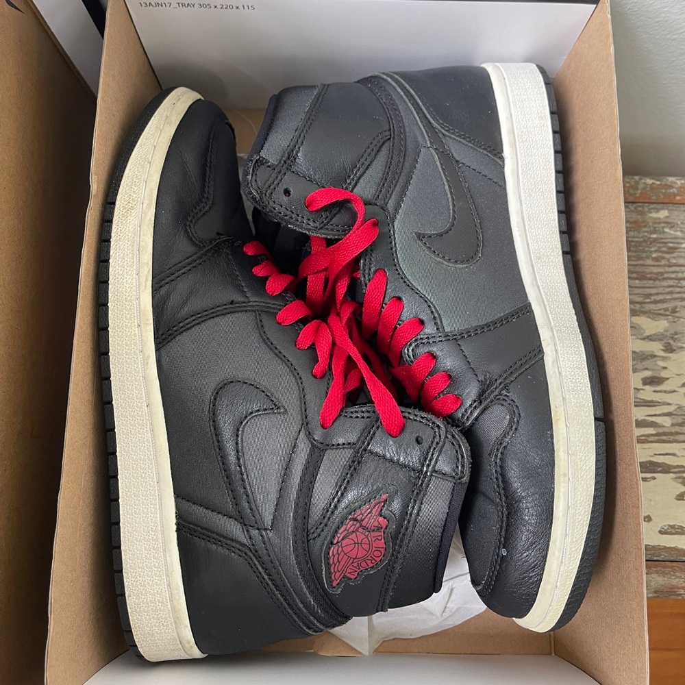 Nike Black and Red High-Top Sneakers